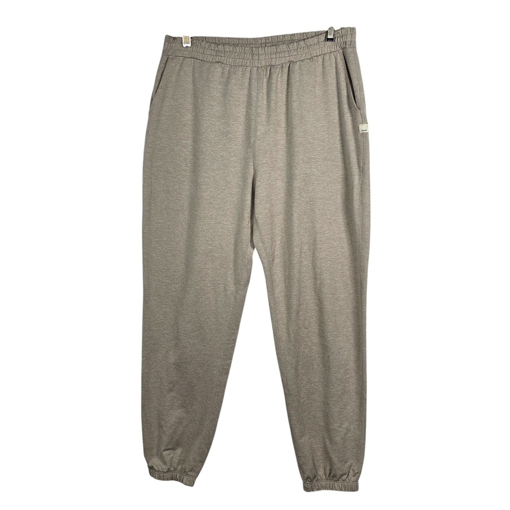 Vuori Women Performance Joggers Heathered Tan Taupe Medium Activewear Pants Yoga